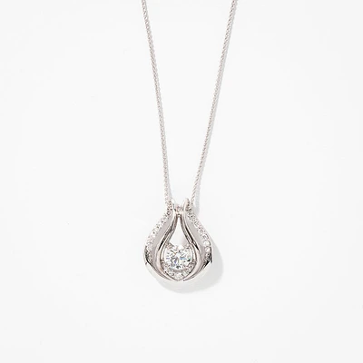Lumina Ideal Cut Diamond 18K Pendant in White Gold (0.53ct tw)
