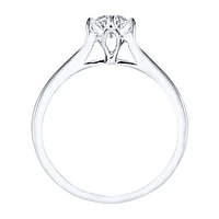 Lumina Ideal Cut Diamond Magnolia Solitaire Engagement Ring 18K Whi