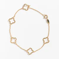 Flower Bracelet in 10K Yellow Gold