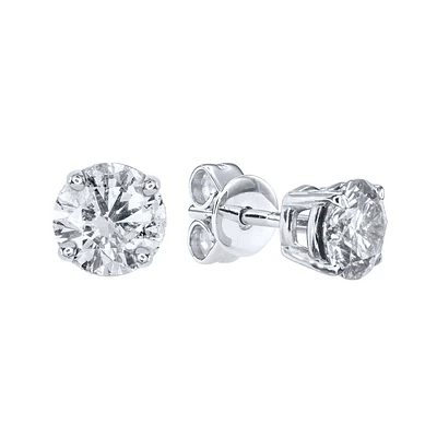 14K White Gold Solitaire Diamond Stud Earrings (1.00ct tw)