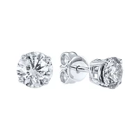 14K White Gold Solitaire Diamond Stud Earrings (1.00ct tw)