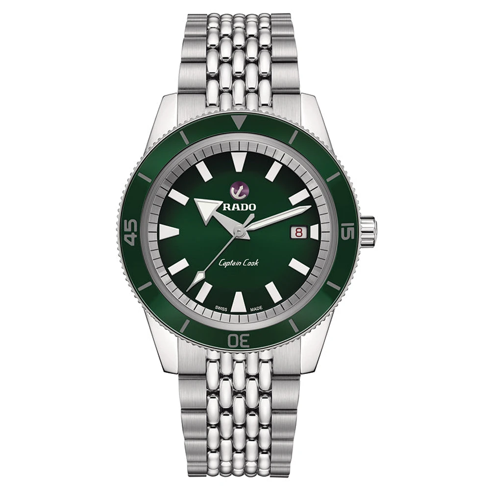Rado Captain Cook Automatic Green Dial 42mm Watch| R32505313