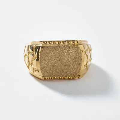 Men’s Rectangular Signet Ring 10K Yellow Gold