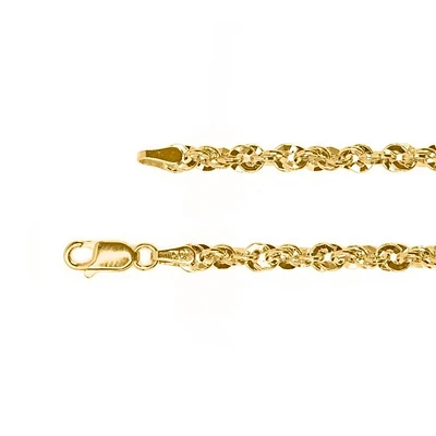 10K Yellow Gold 3.70mm Diamond Cut Rope Chain (24")