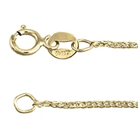 10K Gold Diamond Cut Square 0.7mm Wheat Chain (20