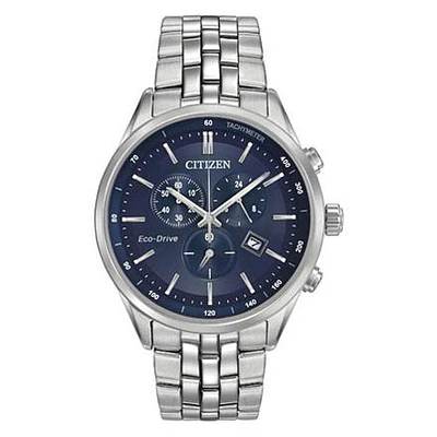 Citizen Men's Corso Eco-drive Blue Dial Stainless Steel Watch | AT2141