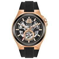 Bulova Men's Automatic Watch With Rose Gold Tone Stainless Steel Case