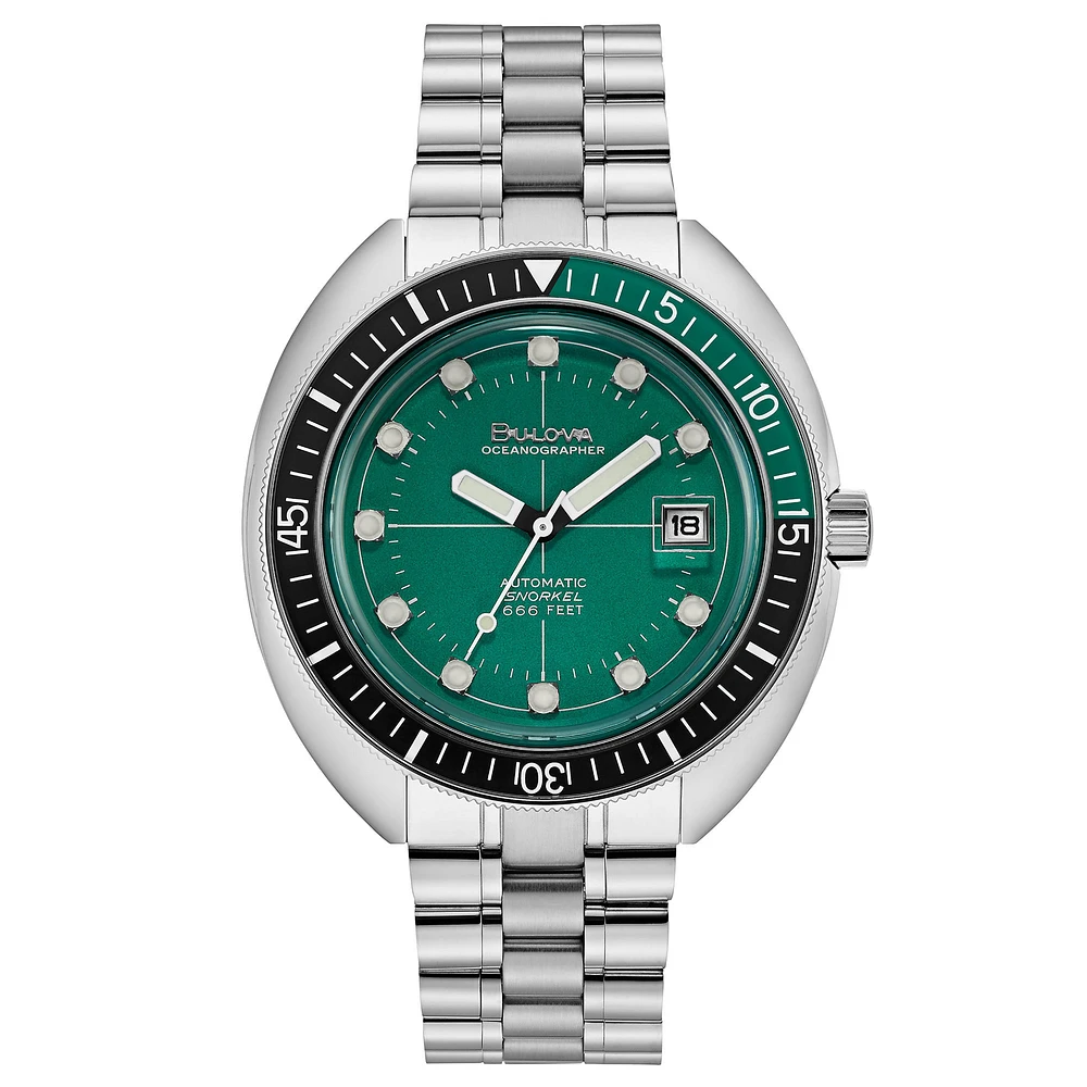 Bulova Men's Oceanographer Automatic In Green Dial | 96B322