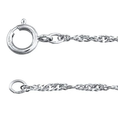 10K White Gold 1.5mm Singapore Chain (18")