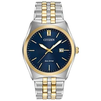 Citizen Men`s Corso Two Tone Stainless Steel Watch In Blue Dial | BM73