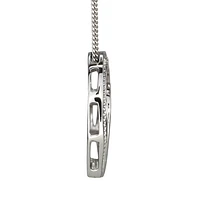 Double Heart Diamond Pavé Necklace in 10K White Gold (0.03ct tw)