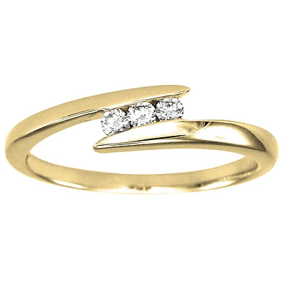 Diamond Anniversary Ring 10K Yellow Gold (0.10ct tw)