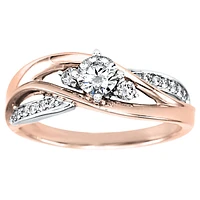 Diamond Engagement Ring 14K Rose and White Gold (0.45ct tw)