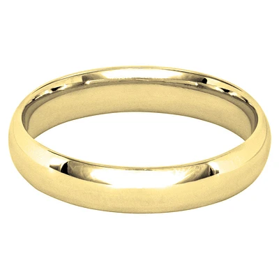 Low Dome Comfort Fit Wedding Band 14K Yellow Gold (4MM)