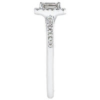 Emerald Cut Halo Diamond Engagement Ring 14K White Gold (0.80 ct tw