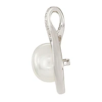 Cultured Pearl and Diamond Pendant in 14K White Gold