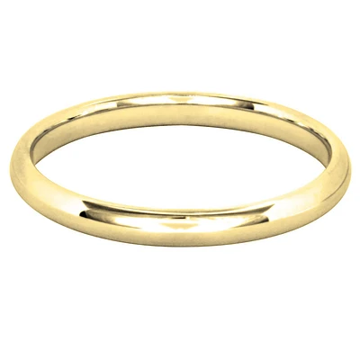 Low Dome Comfort Fit Wedding Band 14K Yellow Gold (2MM)