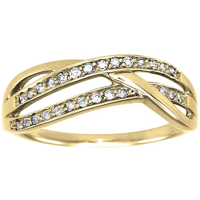 Multi-Strand Diamond Wedding Band 10K Yellow Gold (0.15ct tw)