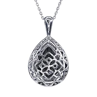 - Elise - Pear Shaped Diamond Cluster Pendant In 10K White Gold (0.50