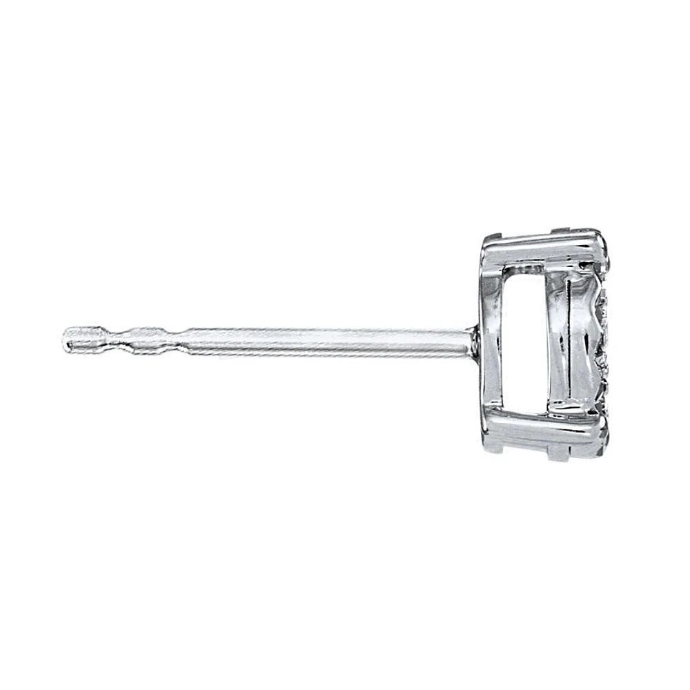 Diamond Cluster Stud Earrings in 10K White Gold (0.16 ct tw)