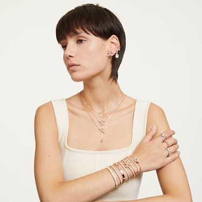 Tactic bangle, White, Rose gold-tone finish by SWAROVSKI