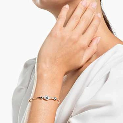 Symbolica bangle, Evil eye, Blue, Mixed metal finish by SWAROVSKI