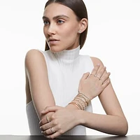 Fresh bangle, Round cut, White, Rose gold-tone plated by SWAROVSKI