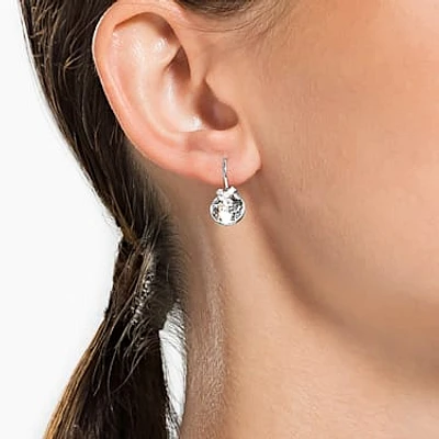 Bella V drop earrings, Round cut, White, Rhodium plated by SWAROVSKI