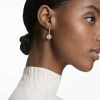 Swarovski Sparkling Dance drop earrings, Round cut, White, Rose gold-tone plated by SWAROVSKI