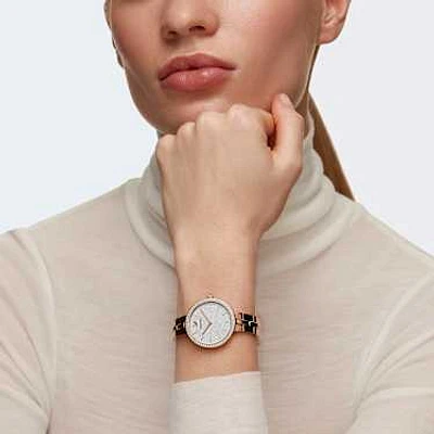 Cosmopolitan watch, Swiss Made, Metal bracelet, Rose gold tone, Rose gold-tone finish by SWAROVSKI