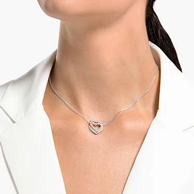 Swarovski Infinity necklace, Heart, White, Mixed metal finish by SWAROVSKI