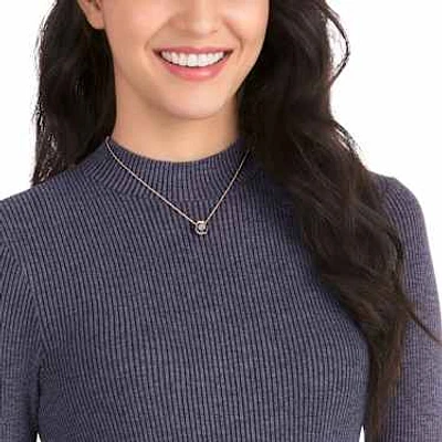 Bella V pendant, Round cut, Grey, Rose gold-tone plated by SWAROVSKI