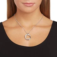 Exact pendant, Round shape, White, Rhodium plated by SWAROVSKI