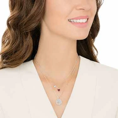 Crystal Wishes pendant, Set (2), Heart, Red, Mixed metal finish by SWAROVSKI