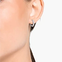 Vittore hoop earrings, Round cut, White, Rhodium plated by SWAROVSKI
