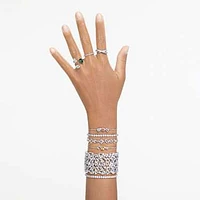 Twist ring, Round cut, White, Rhodium plated by SWAROVSKI