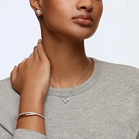 Twist bangle, White, Rhodium plated by SWAROVSKI
