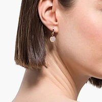 Ginger drop earrings, White, Rose gold-tone plated by SWAROVSKI