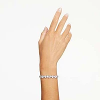 Millenia Tennis bracelet, Pear cut, White, Rhodium plated by SWAROVSKI