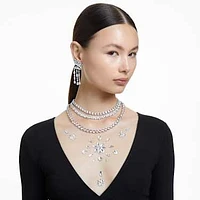 Millenia Tennis necklace, Square cut, White, Rhodium plated by SWAROVSKI