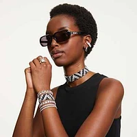 Millenia bracelet, Square cut, Small, White, Rhodium plated by SWAROVSKI