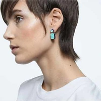 Orbita drop earrings, Asymmetrical design, Octagon cut, Multicoloured, Gold-tone plated by SWAROVSKI