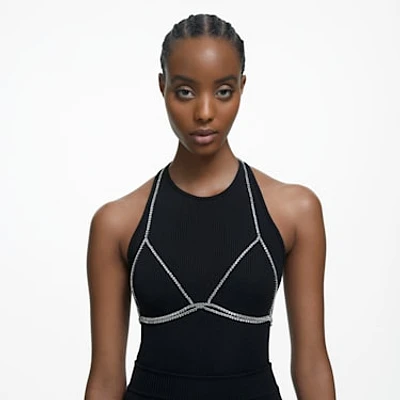 Millenia body chain, Round cut, White, Rhodium plated by SWAROVSKI