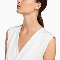 Sommerset hoop earrings, White, Rhodium plated by SWAROVSKI