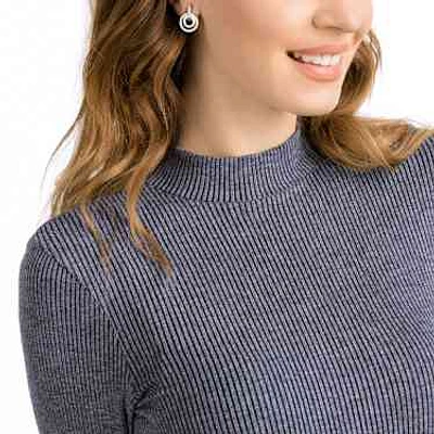 Circle hoop earrings, Round shape, White, Rhodium plated by SWAROVSKI