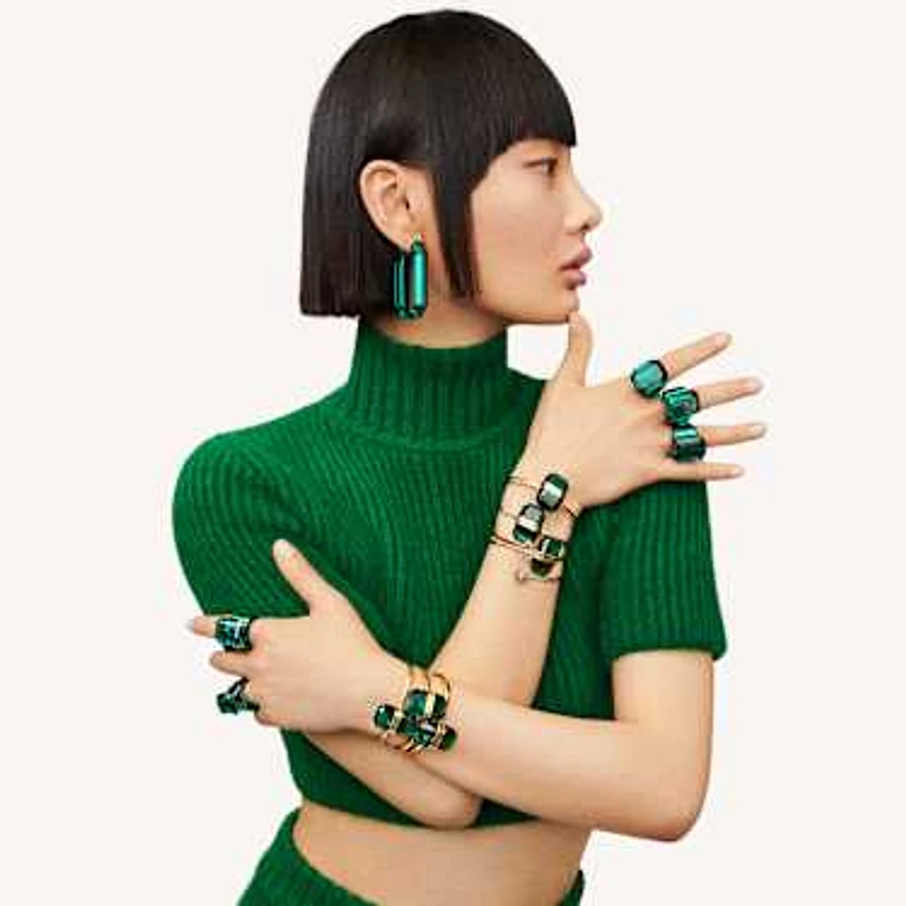 Lucent hoop earrings, Statement, Octagon shape