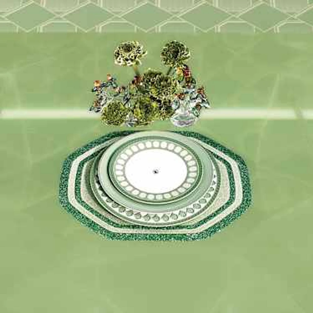 Signum service plate, Porcelain, Large, Green by SWAROVSKI