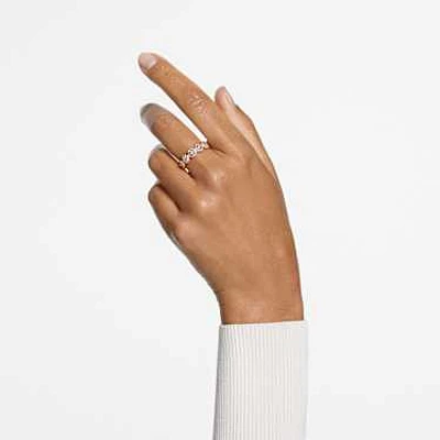 Una Angelic ring, Round cut, White, Rose gold-tone plated by SWAROVSKI