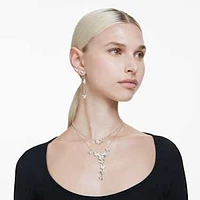Idyllia Lilia necklace, Butterfly, White, Rhodium plated by SWAROVSKI