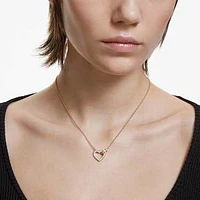 Lovely necklace, Heart, White, Gold-tone plated by SWAROVSKI
